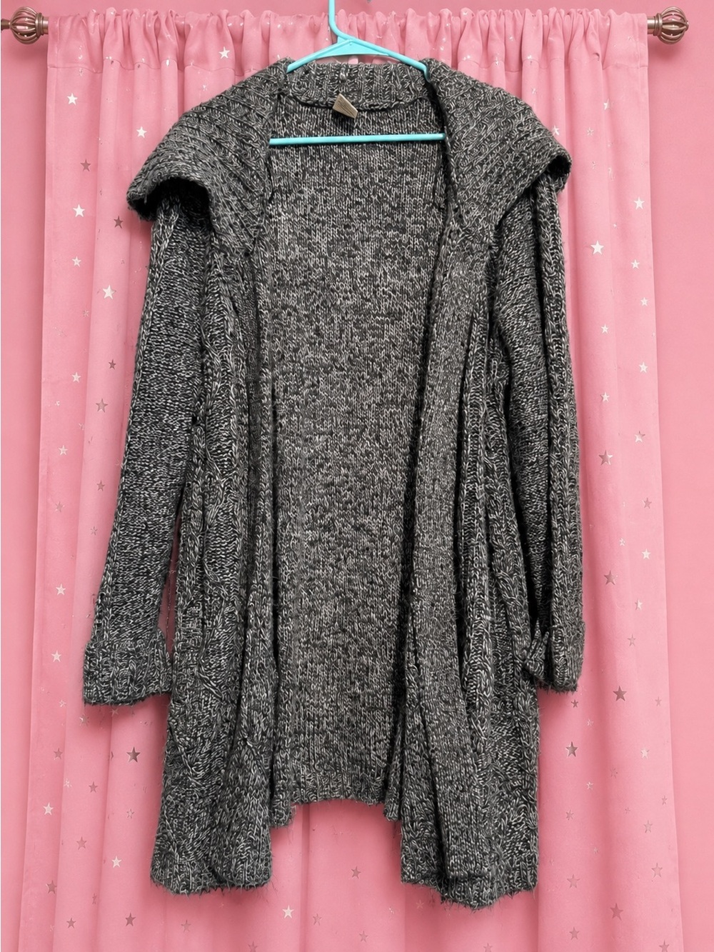 Cozy Open-Front With Buttons Knit Sweater Cardigan - Gray
